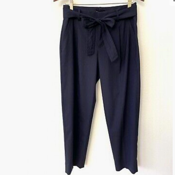 Banana Republic Navy Blue Avery Tie Stripe Pant Trousers (size 8) - Picture 1 of 16